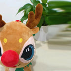 Plush Reindeer Toy Christmas Hat Child-Safe