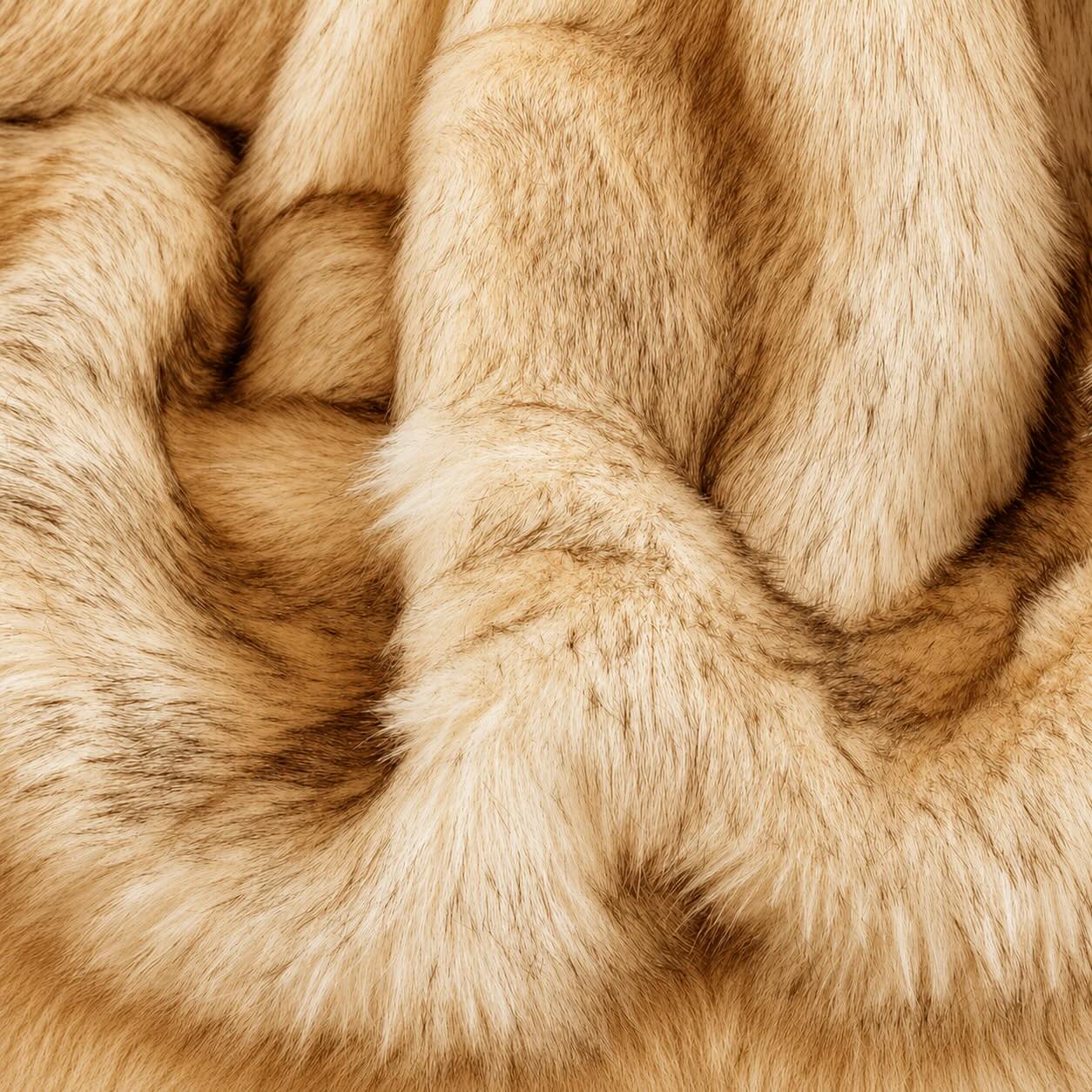 Plush Reversible Faux Fur & Milk Velvet Throw Blanket