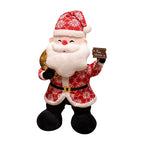 Plush Santa Embroidered Face Weighted Base