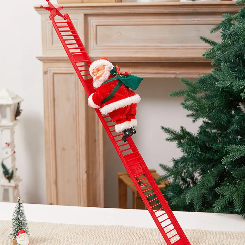 Plush Santa Figure Soft Fabric Jingle Bells