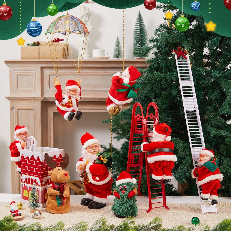 Plush Santa Figure Soft Fabric Jingle Bells