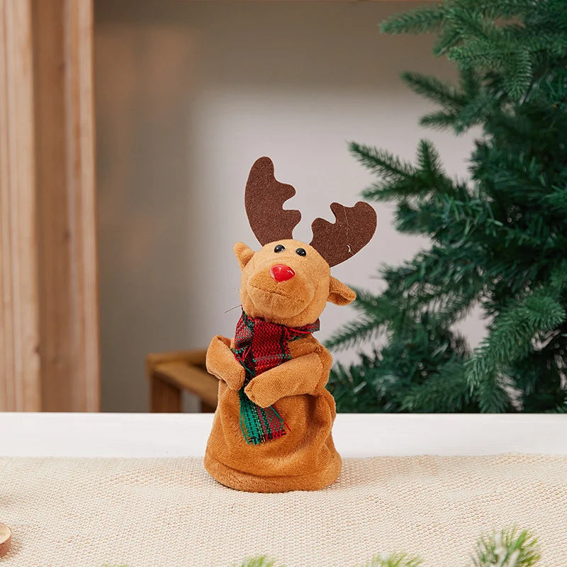 Plush Santa Figure Soft Fabric Jingle Bells
