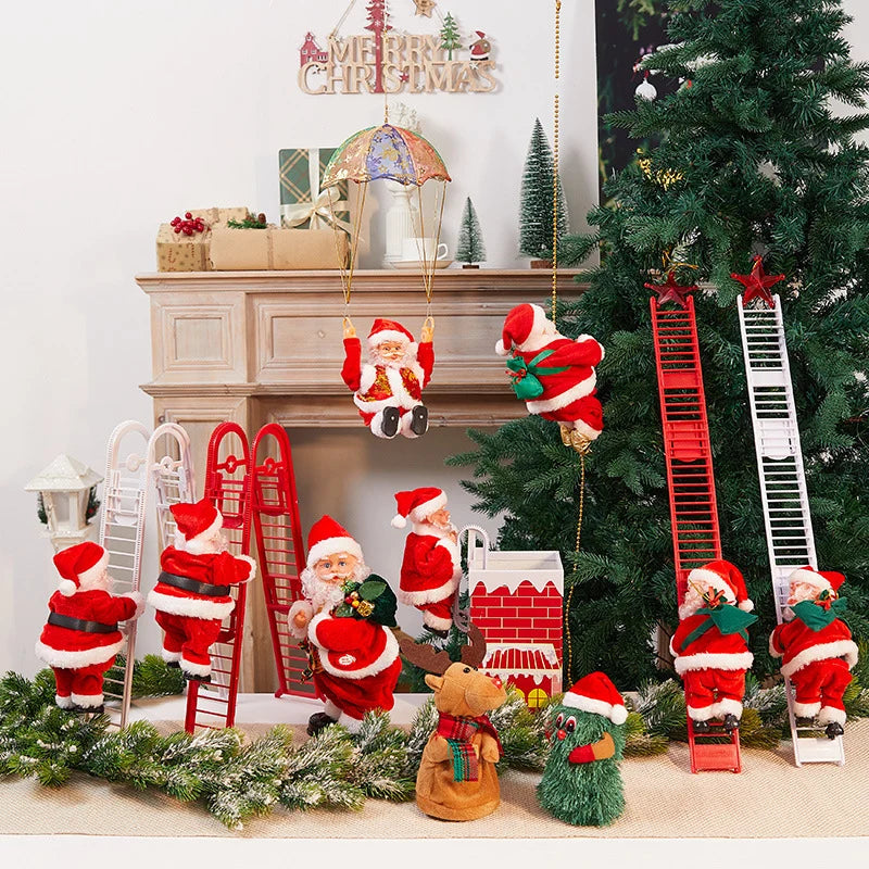 Plush Santa Figure Soft Fabric Jingle Bells