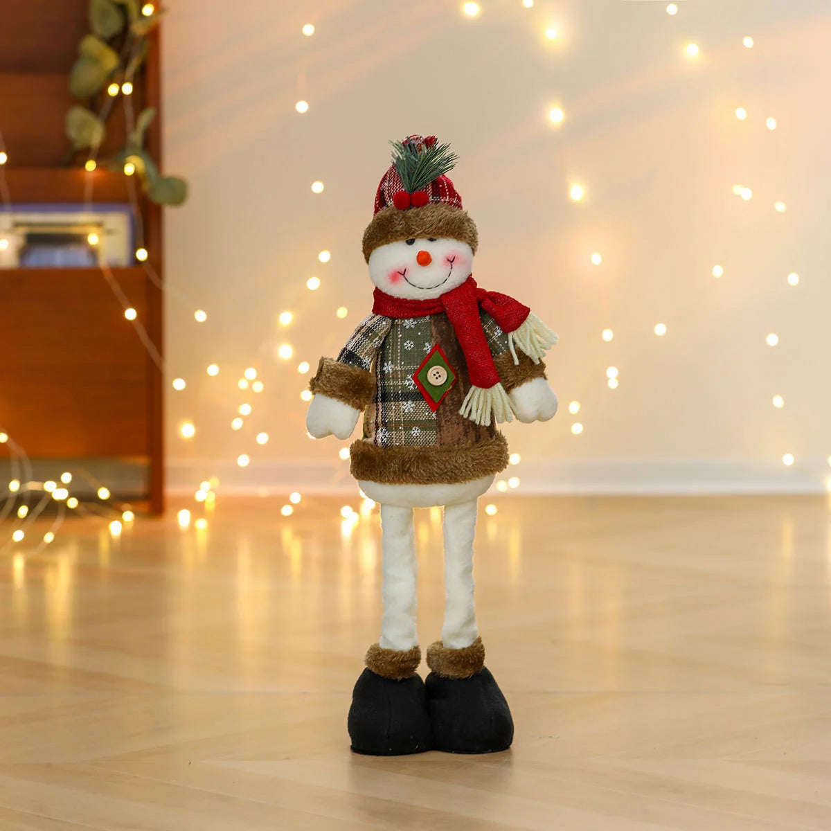 Plush Santa Figurine Soft Fabric Tabletop Accent