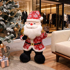 Plush Santa Life-Size Embroidered Face & Weighted Base