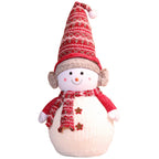 Plush Snowman Figurine Knitted Hat & Scarf 14 Inch