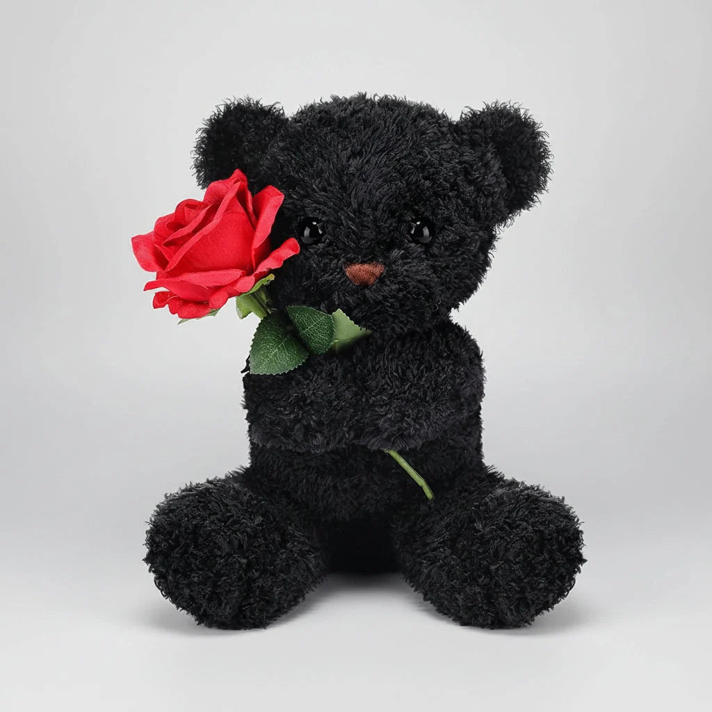 Plush Teddy Bear 30cm Fabric Rose Washable