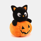 Plush Toy Cat On Pumpkin Six Inch Embroidered Face