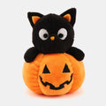 Plush Toy Cat On Pumpkin Six Inch Embroidered Face