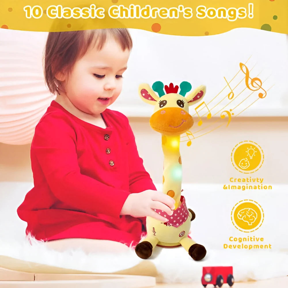 Plush Toy Giraffe Interactive Mimics Speech Plays 60 Songs