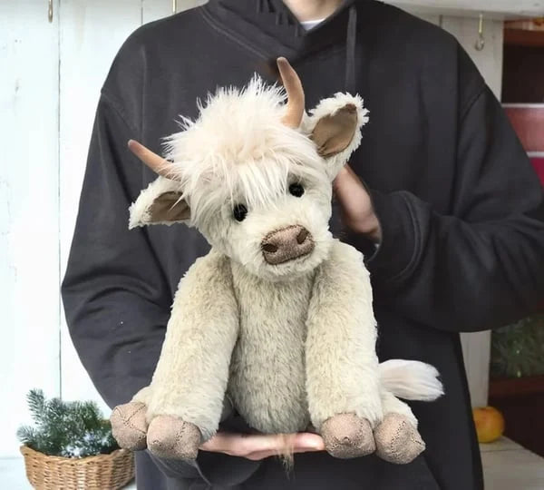 Plush Toy Highland Cow Handmade Alpaca Adjustable Ears