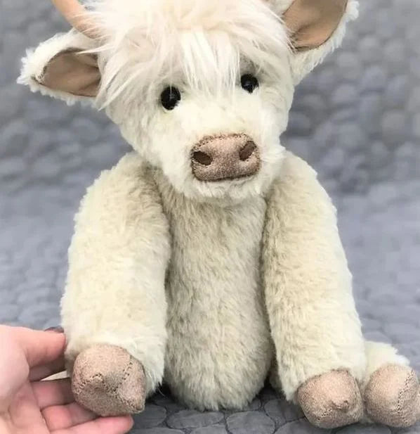 Plush Toy Highland Cow Handmade Alpaca Adjustable Ears