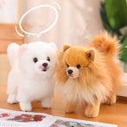 Plush Toy Pomeranian Realistic Soft Surface Washable 12 Inch