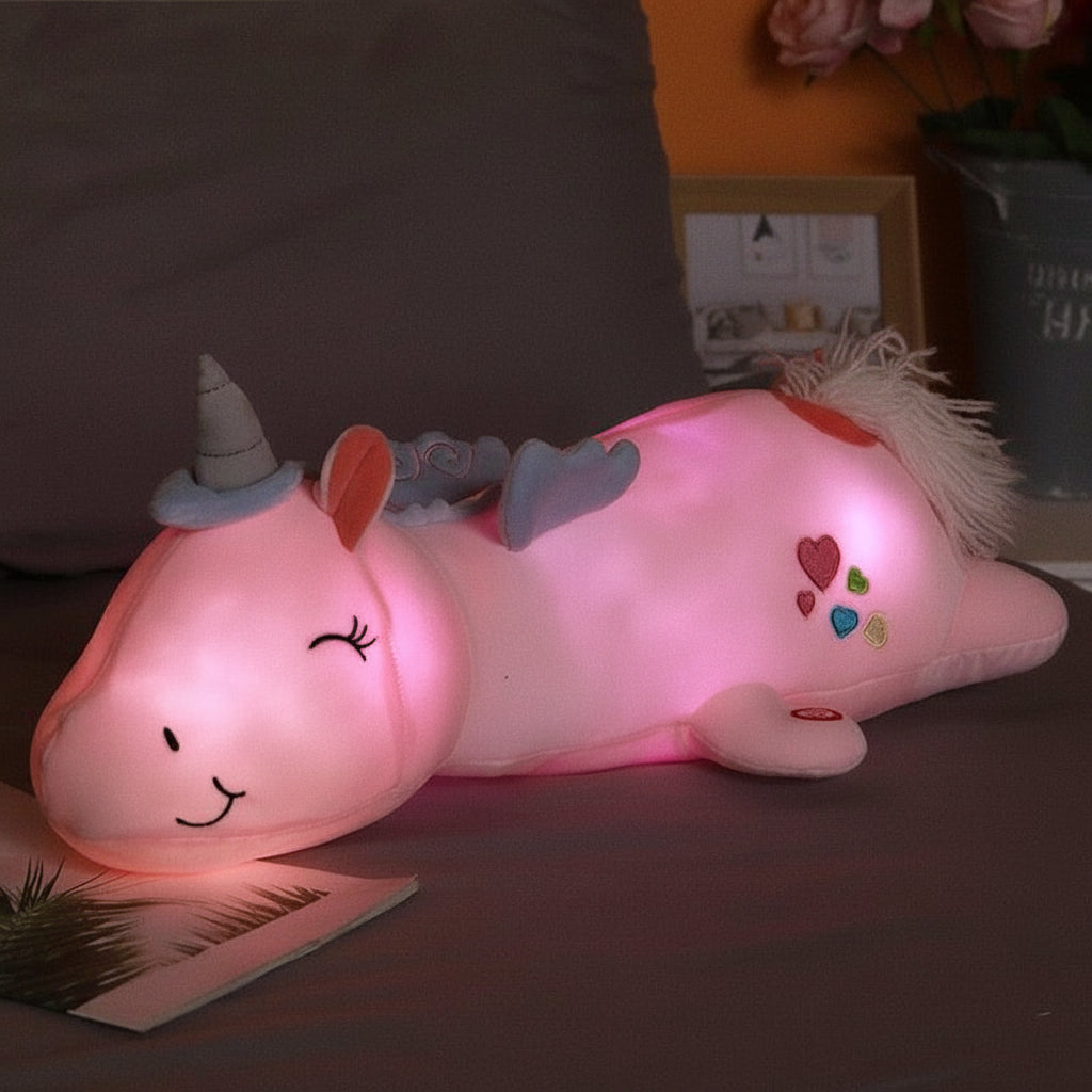 Plush Unicorn Night Light LED Rainbow Battery Powered