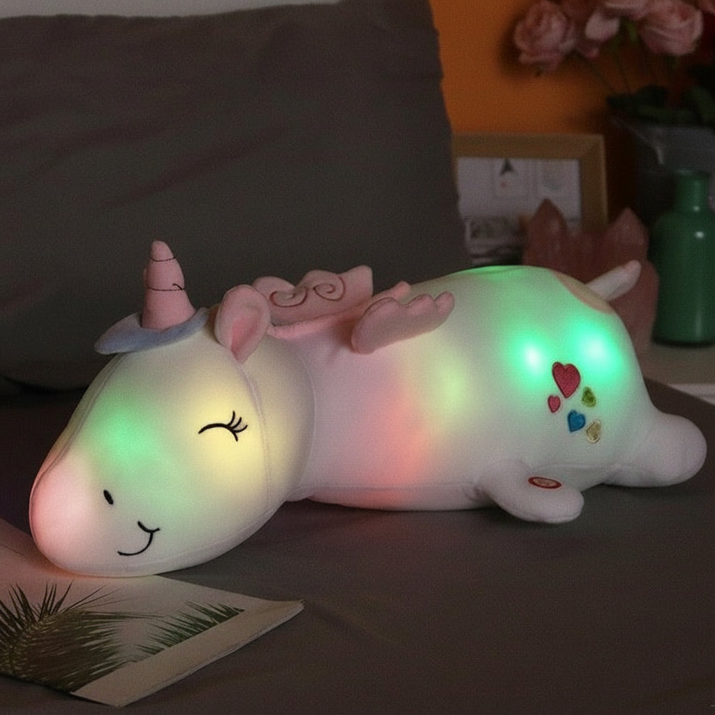Plush Unicorn Night Light LED Rainbow Battery Powered