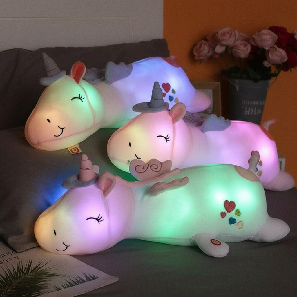 Plush Unicorn Night Light LED Rainbow Battery Powered