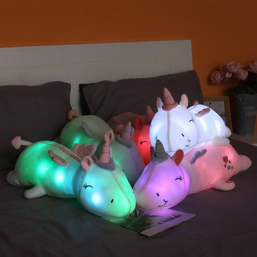 Plush Unicorn Night Light LED Rainbow Battery Powered