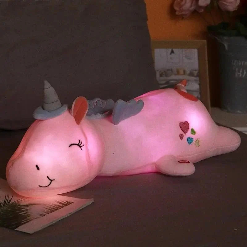 Plush Unicorn Soothing Rainbow LED Night Light
