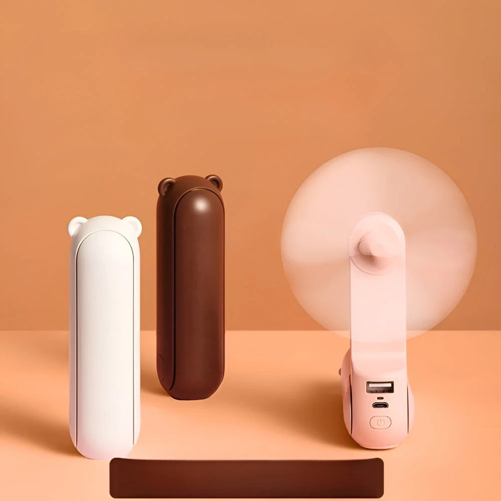 Pocket Fan Foldable USB Rechargeable Power Bank