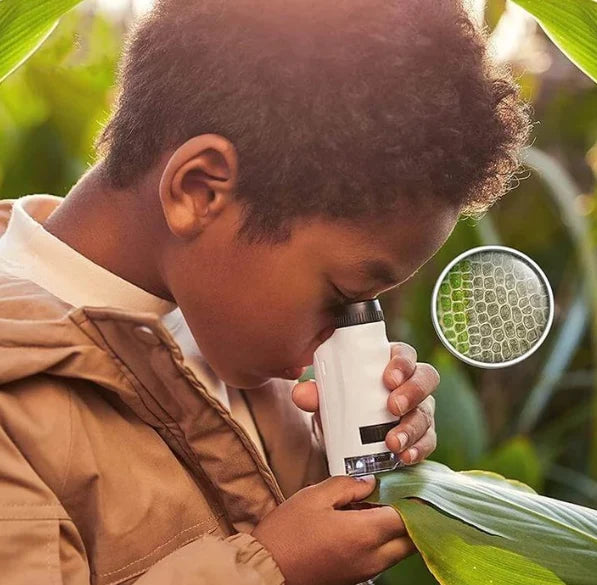 Pocket Microscope Adjustable 60X-120X LED & Battery Powered