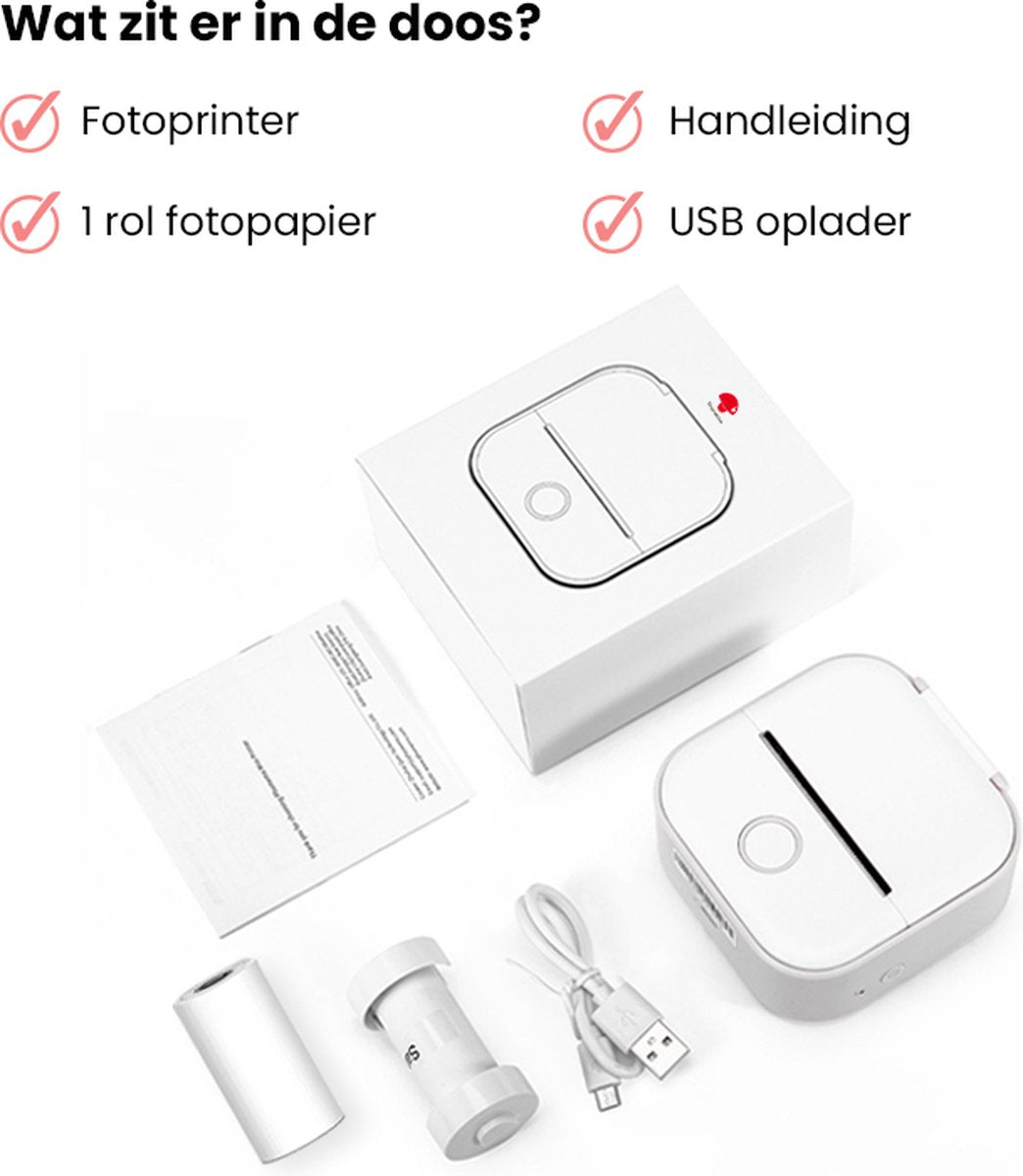 Pocket Printer Compact Thermal No Ink Smartphone App Compatible
