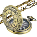 Pocket Watch Roman Numeral Quartz Movement 14.57 Inch Chain