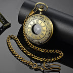 Pocket Watch Vintage Roman Numerals Quartz Movement Chain Included