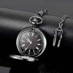 Pocket Watch Vintage Roman Numerals Quartz Movement Chain Included