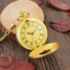 Pocket Watch Vintage Roman Numerals Quartz Movement Chain Included