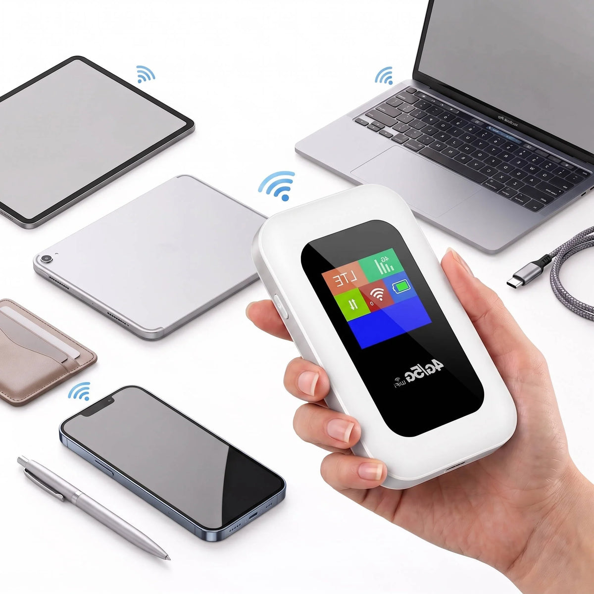 Pocket WiFi Hotspot Unlocked LTE 10-Device 6-Hour Battery