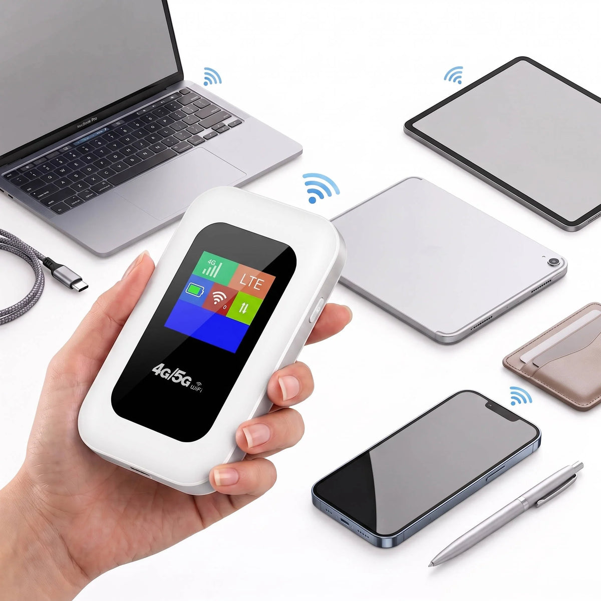 Pocket WiFi Hotspot Unlocked LTE 10-Device 6-Hour Battery