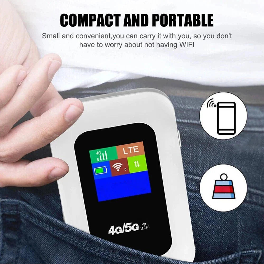 Pocket WiFi Hotspot Unlocked LTE 10-Device 6-Hour Battery