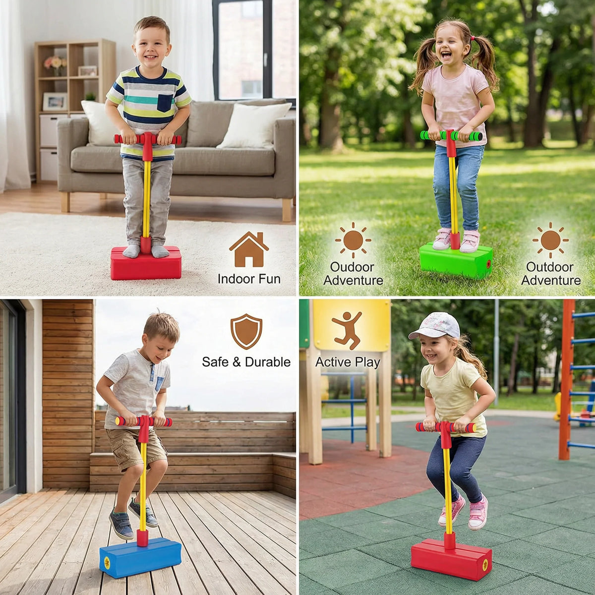 Pogo Jumper Non-Slip Foam Base & Foam Grip Handle
