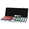 Poker Set 500-Piece Weighted Clay Chips Lockable Aluminum Case