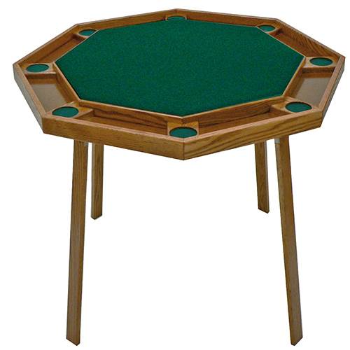 Poker Table Compact Folding Oak Finish 8-Player