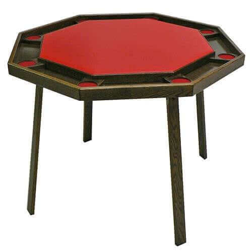 Poker Table Compact Folding Oak Finish 8-Player