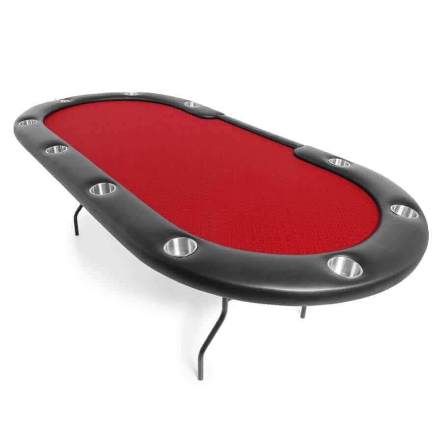Poker Table Oval Folding Steel Legs Full Felt 10 Player