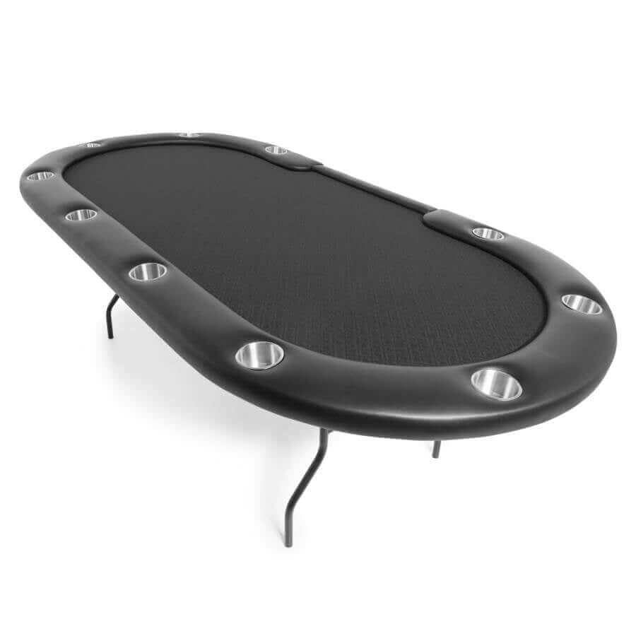 Poker Table Oval Folding Steel Legs Full Felt 10 Player