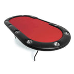 Poker Table Oval Folding Steel Legs Full Felt 10 Player