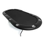 Poker Table Oval Folding Steel Legs Full Felt 10 Player