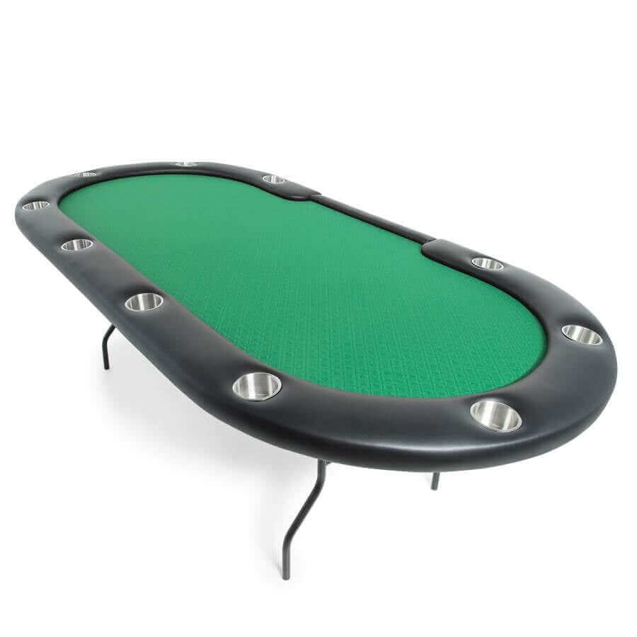 Poker Table Oval Folding Steel Legs Full Felt 10 Player