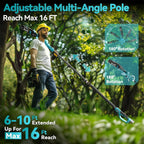 Pole Saw Cordless Telescopic 16.4 Ft Reach
