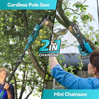 Pole Saw Cordless Telescopic 16.4 Ft Reach