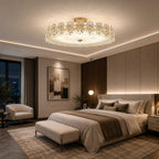 Polished Copper Starburst Glass Flush Mount Ceiling Light