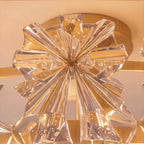 Polished Copper Starburst Glass Flush Mount Ceiling Light