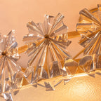 Polished Copper Starburst Glass Flush Mount Ceiling Light