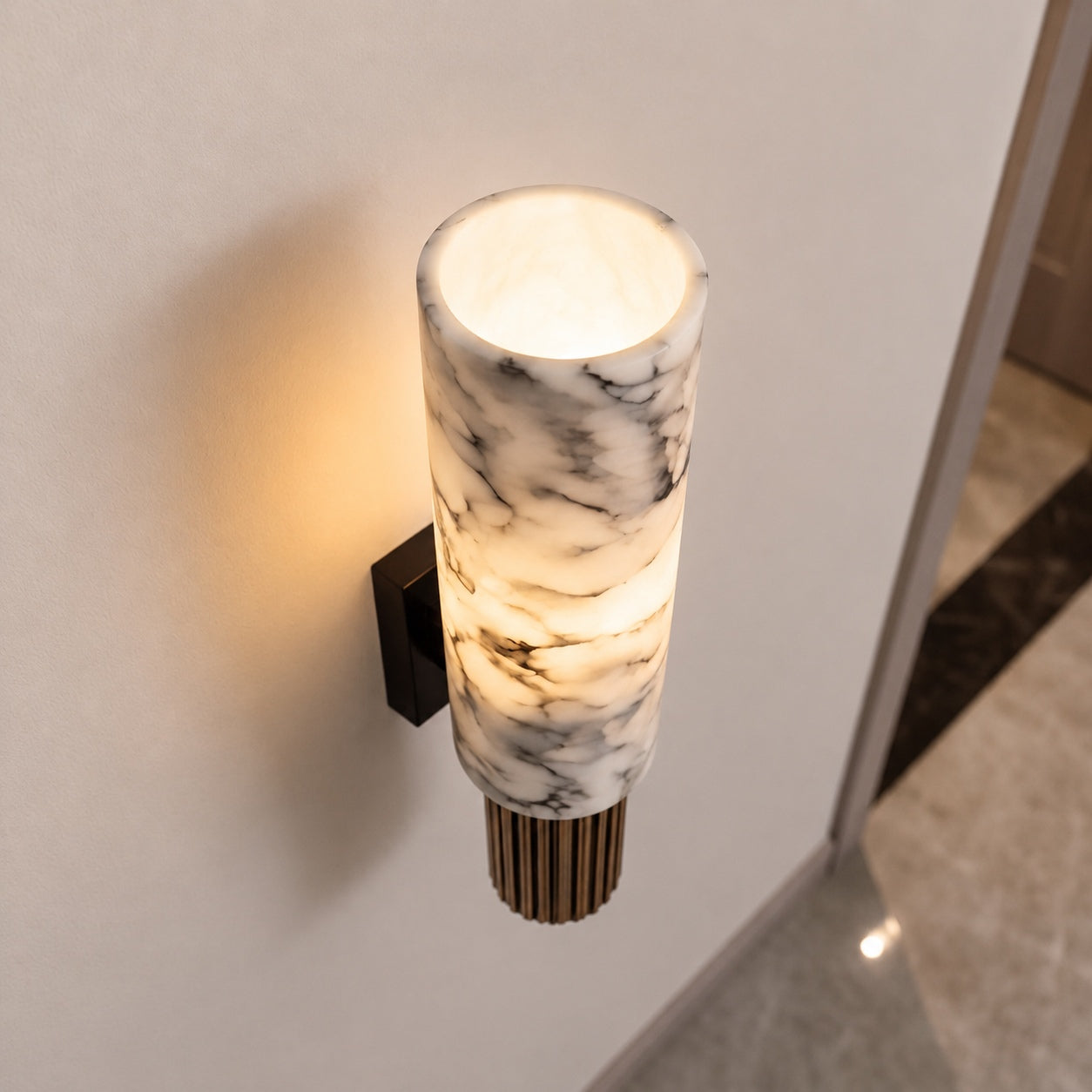 Polished Marble Hardwired LED Wall Light