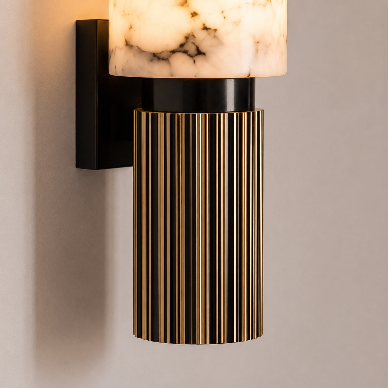 Polished Marble Hardwired LED Wall Light