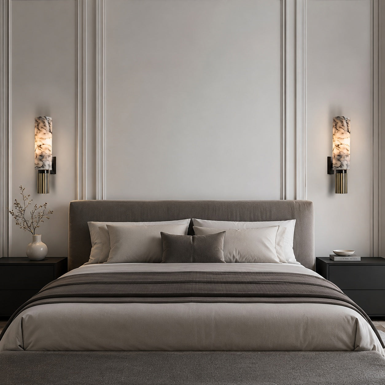 Polished Marble Hardwired LED Wall Light