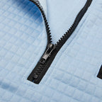 Polo Shirt Quarter-Zip Waffle Knit Long Sleeve